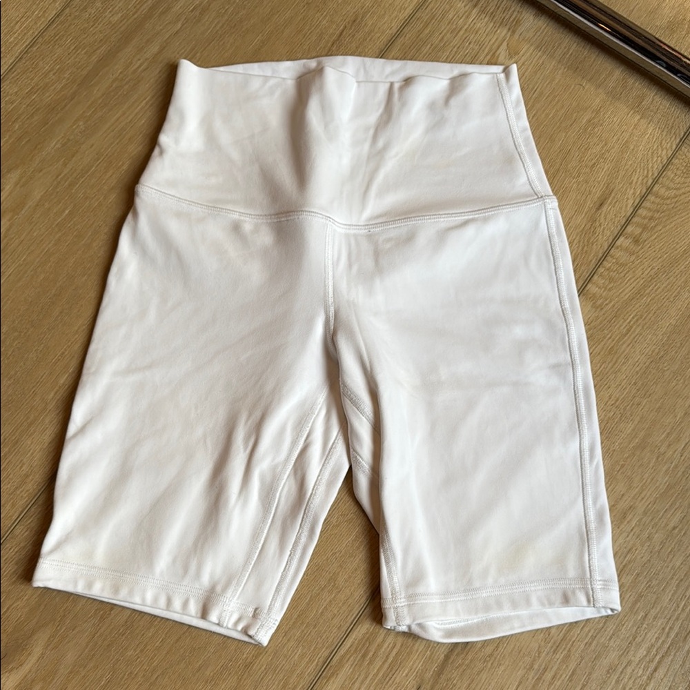 Lululemon Biker Shorts Women's White High-Waisted Shorts